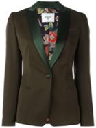 Dondup Welt Pockets Blazer, Women's, Size: 44, Green, Virgin Wool/polyester/silk