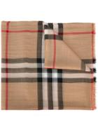 Burberry House Check Scarf, Women's, Nude/neutrals, Wool/silk