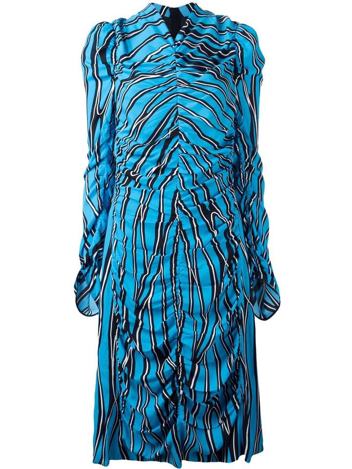 Marni - Trellis Print Midi Dress - Women - Silk/viscose - 38, Blue, Silk/viscose
