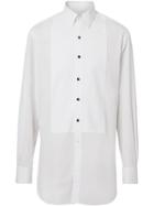 Burberry Modern Fit Panelled Bib Cotton Twill Evening Shirt - White