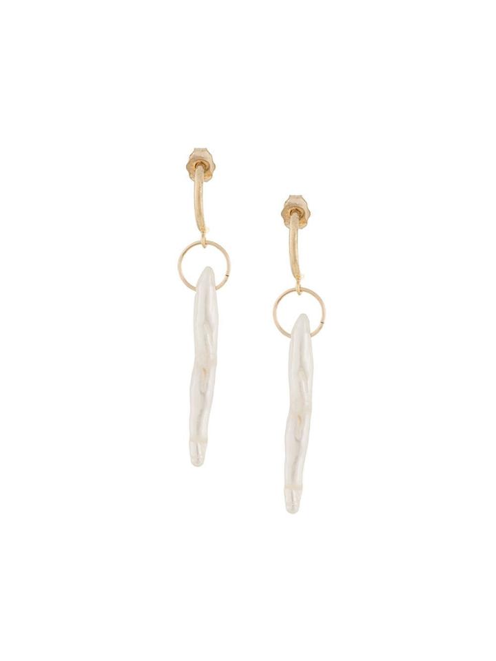 Petite Grand Long Shell Earrings - Gold