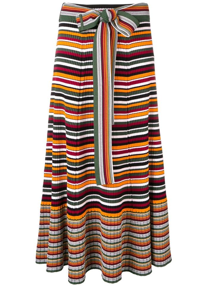 3.1 Phillip Lim Striped Rib-knit Skirt - Orange