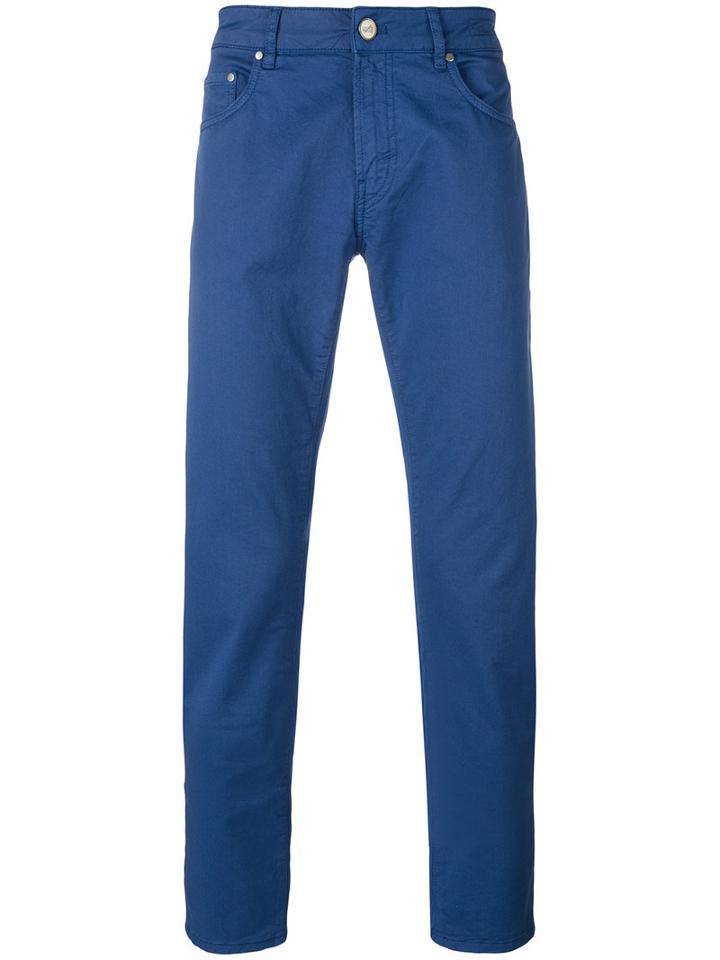 Pt01 - Classic Chino Trousers - Men - Cotton/spandex/elastane - 38, Blue, Cotton/spandex/elastane