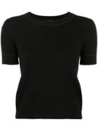 Pinko Studded Trim Knitted Top - Black