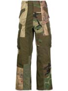 Maharishi Upcycled Patchwork Cargo Trousers - Green