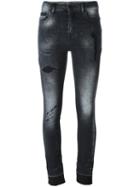 Marcelo Burlon County Of Milan Distressed Skinny Jeans, Women's, Size: 26, Grey, Cotton/polyester/spandex/elastane/cotton