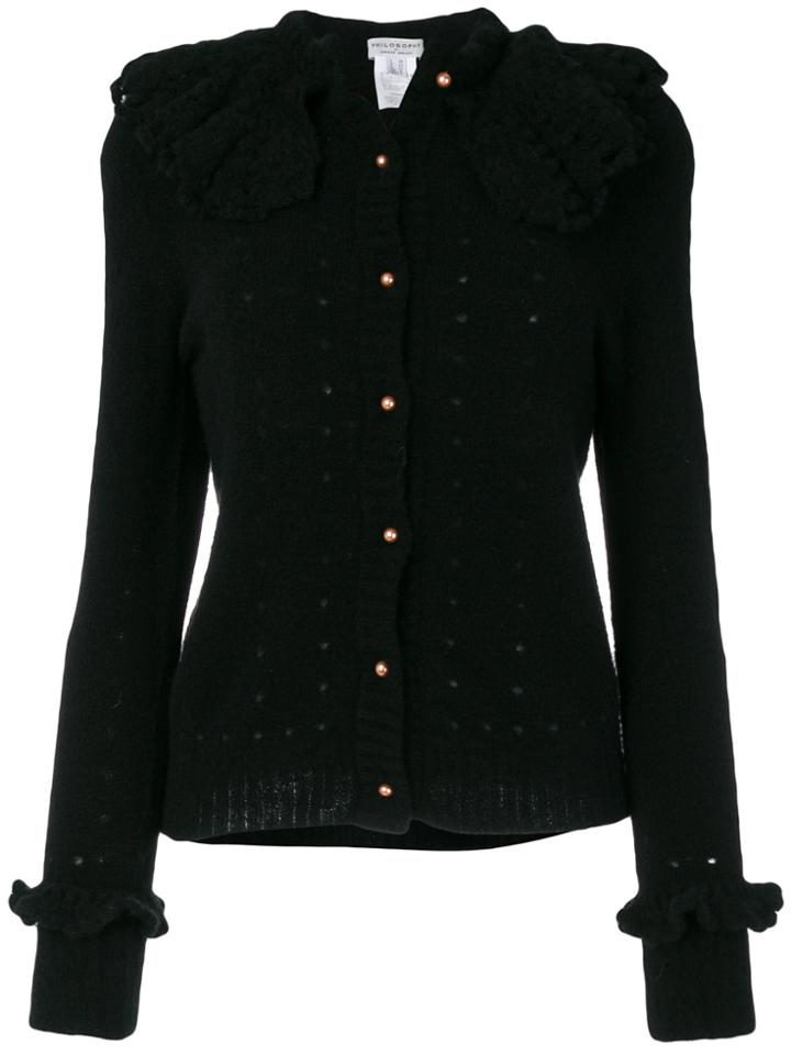 Philosophy Di Lorenzo Serafini Frill Fitted Cardigan - Black