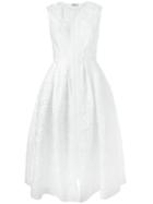 Fendi Floral Cloqué Dress, Women's, Size: 40, White, Cotton/silk/polyamide