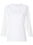 Chloé Ruffle Sleeve Blouse - White