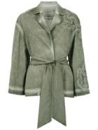 Mara Mac Belted Coat - Green