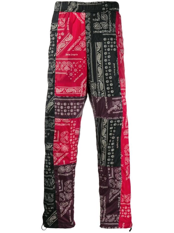 Palm Angels Bandana Print Loose Fit Trousers - Black