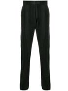 Devoa Striped Straight-leg Trousers - Black