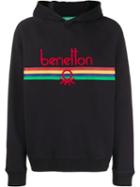 Benetton Logo Embroidered Hoodie - Black