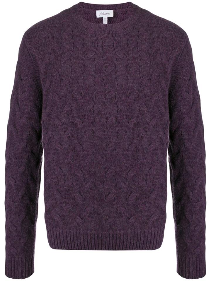 Brioni Cable Knit Jumper - Purple