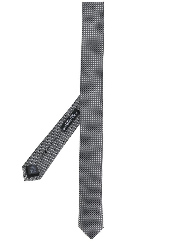 Dolce & Gabbana Geometric Jacquard Tie - Grey