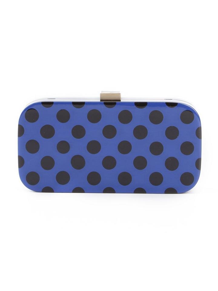 Serpui Polka Dot Shoulder Clutch, Women's, Blue