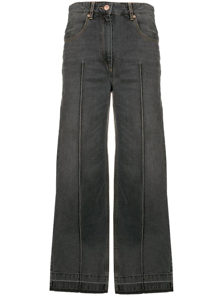 Isabel Marant Étoile Cropped Wide-leg Jeans - Black