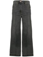 Isabel Marant Étoile Cropped Wide-leg Jeans - Black