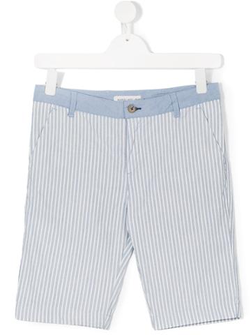 Manuel Ritz Kids Striped Chino Shorts - Blue