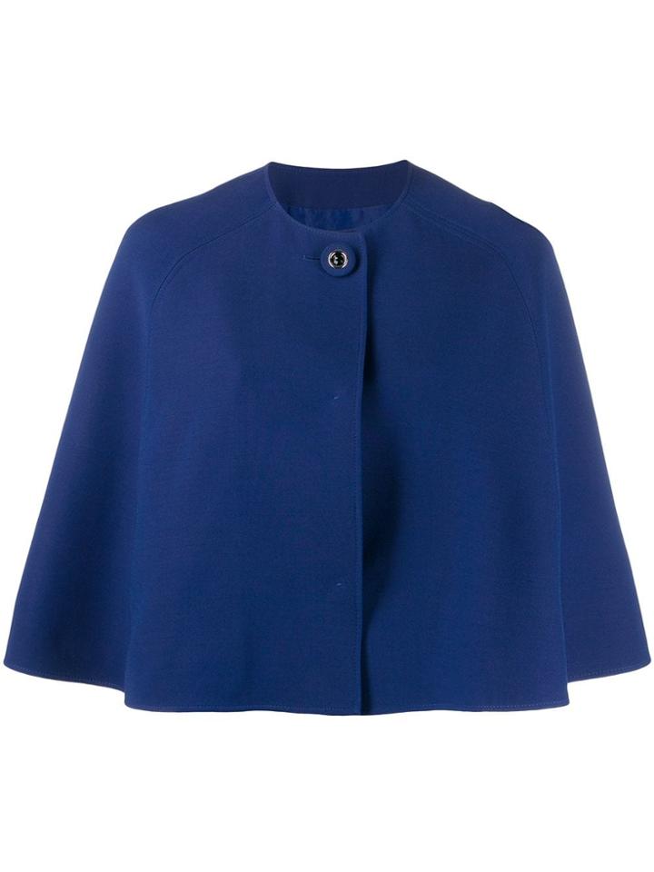 Emilio Pucci Single Button Cape Jacket - Blue