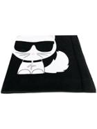 Karl Lagerfeld Logo Print Beach Towel - Black