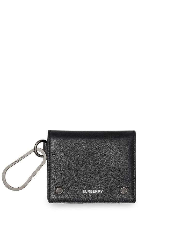 Burberry Grainy Leather Trifold Wallet - Black