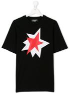 Neil Barrett Kids Teen Exploding Star Print T-shirt - Black