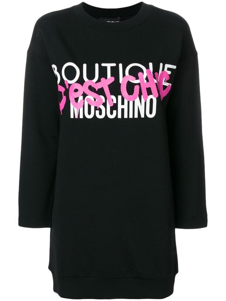 Boutique Moschino C'est Chic Sweatshirt Dress - Black