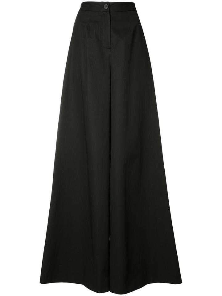 Tome - Super Wide Leg Trousers - Women - Cotton - 8, Black, Cotton