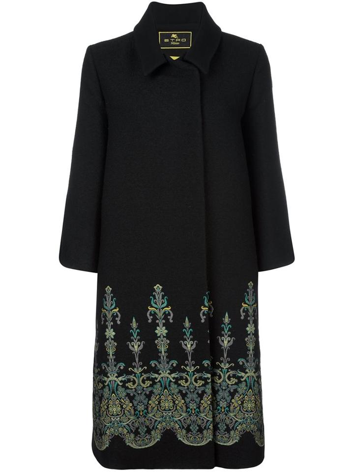 Etro Gothic Print Trim Coat