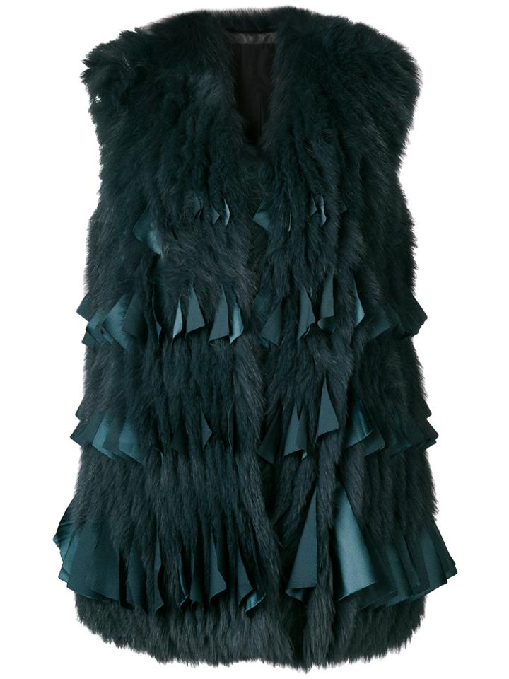 Liska Distressed Styled Coat - Green