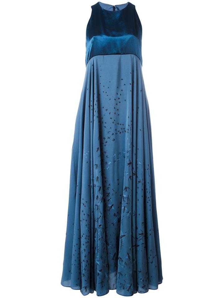 Valentino - Swallow Metomorphosis Gown - Women - Silk/spandex/elastane - 42, Women's, Blue, Silk/spandex/elastane