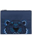 Kenzo Embroidered Tiger Clutch Bag - Blue