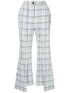 Eudon Choi Check Asymmetric Trousers - Blue