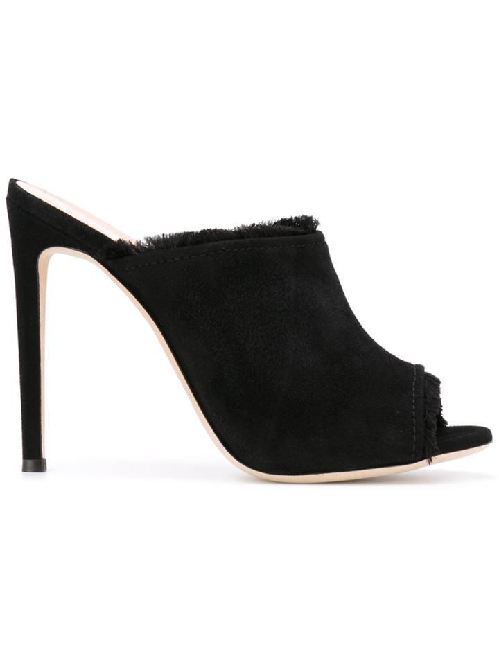 Giuseppe Zanotti Design Frayed Stiletto Mules - Black