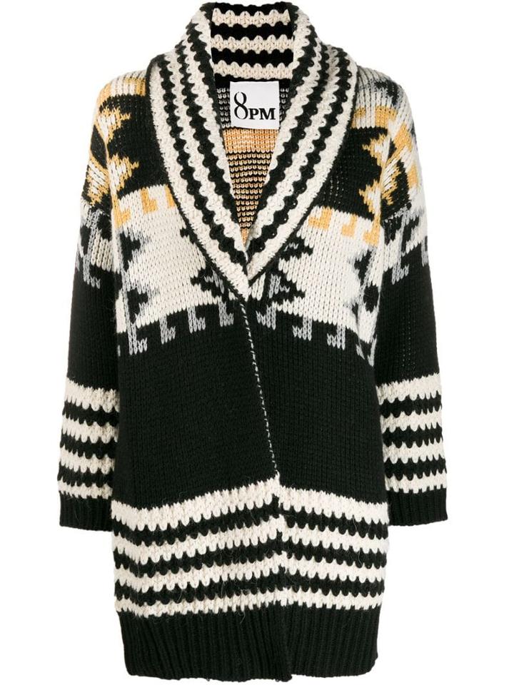 8pm Intarsia-knit Cardigan - Black