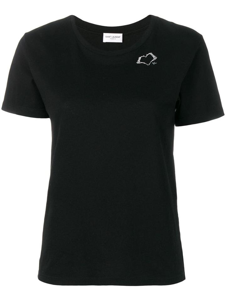 Saint Laurent Sl Heart T-shirt - Black