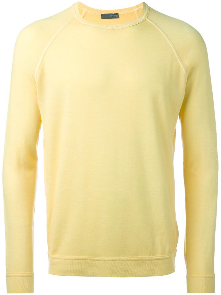 Drumohr Round Neck Jumper, Men's, Size: 52, Yellow/orange, Merino