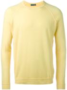 Drumohr Round Neck Jumper, Men's, Size: 52, Yellow/orange, Merino
