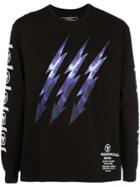 Neighborhood Graphic Print Sweatshirt - Black