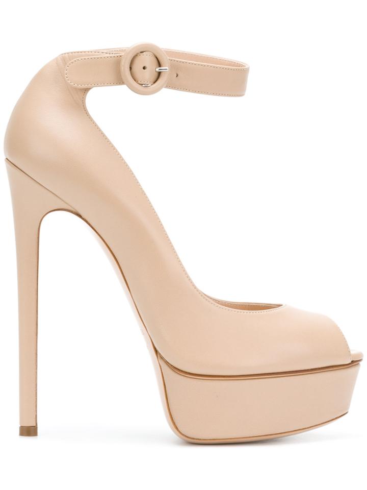 Casadei Peep Toe Sandals - Nude & Neutrals