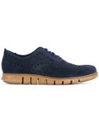 Cole Haan Ridged Sole Oxford Shoes - Blue
