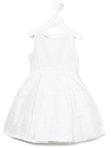 La Stupenderia Bow Detail Dress, Girl's, Size: 6 Yrs, White