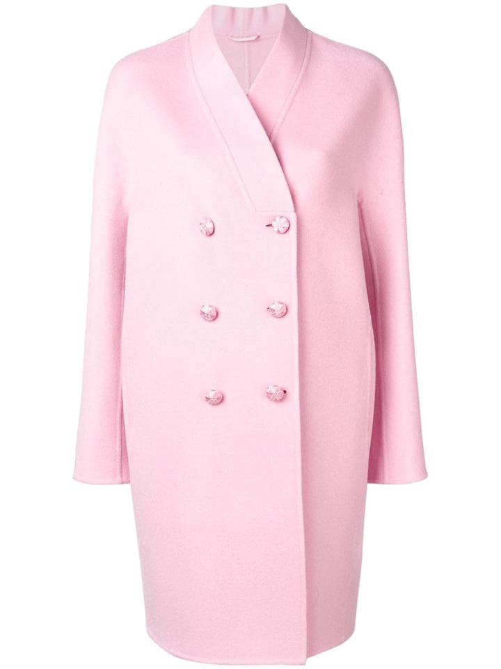 Ermanno Scervino Double Breasted Midi Coat - Pink