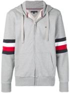 Tommy Hilfiger Striped Sleeve Hoodie - Grey