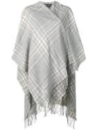 Woolrich Check Poncho - Grey