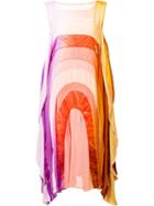 Tsumori Chisato Flared Round Rainbow Dress, Women's, Size: 2, Orange, Nylon/polyester/velvet