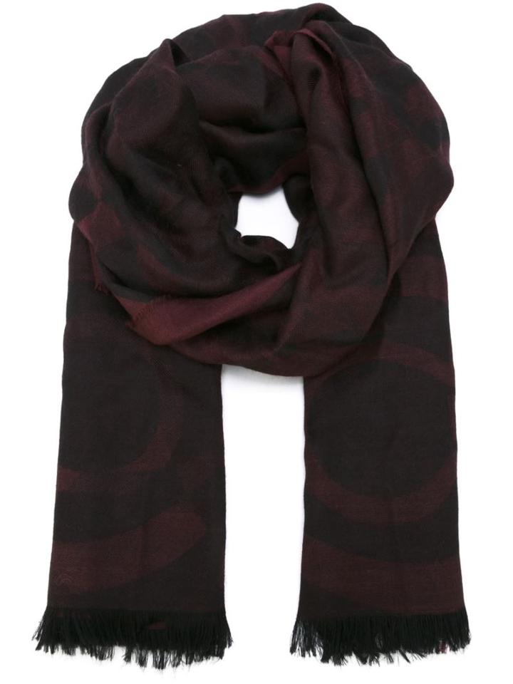 Salvatore Ferragamo Gancio Jacquard Scarf, Women's, Pink/purple, Silk/alpaca