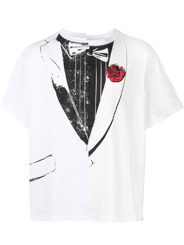 Facetasm Tuxedo Print T-shirt - White