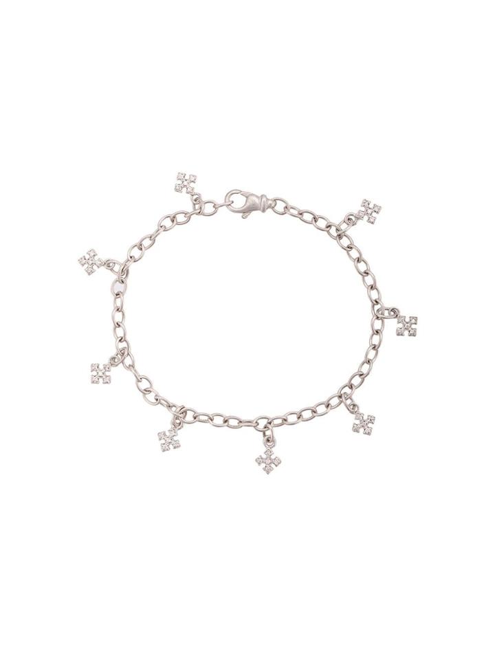 Loree Rodkin Cross Charm Clasp Bracelet - Metallic